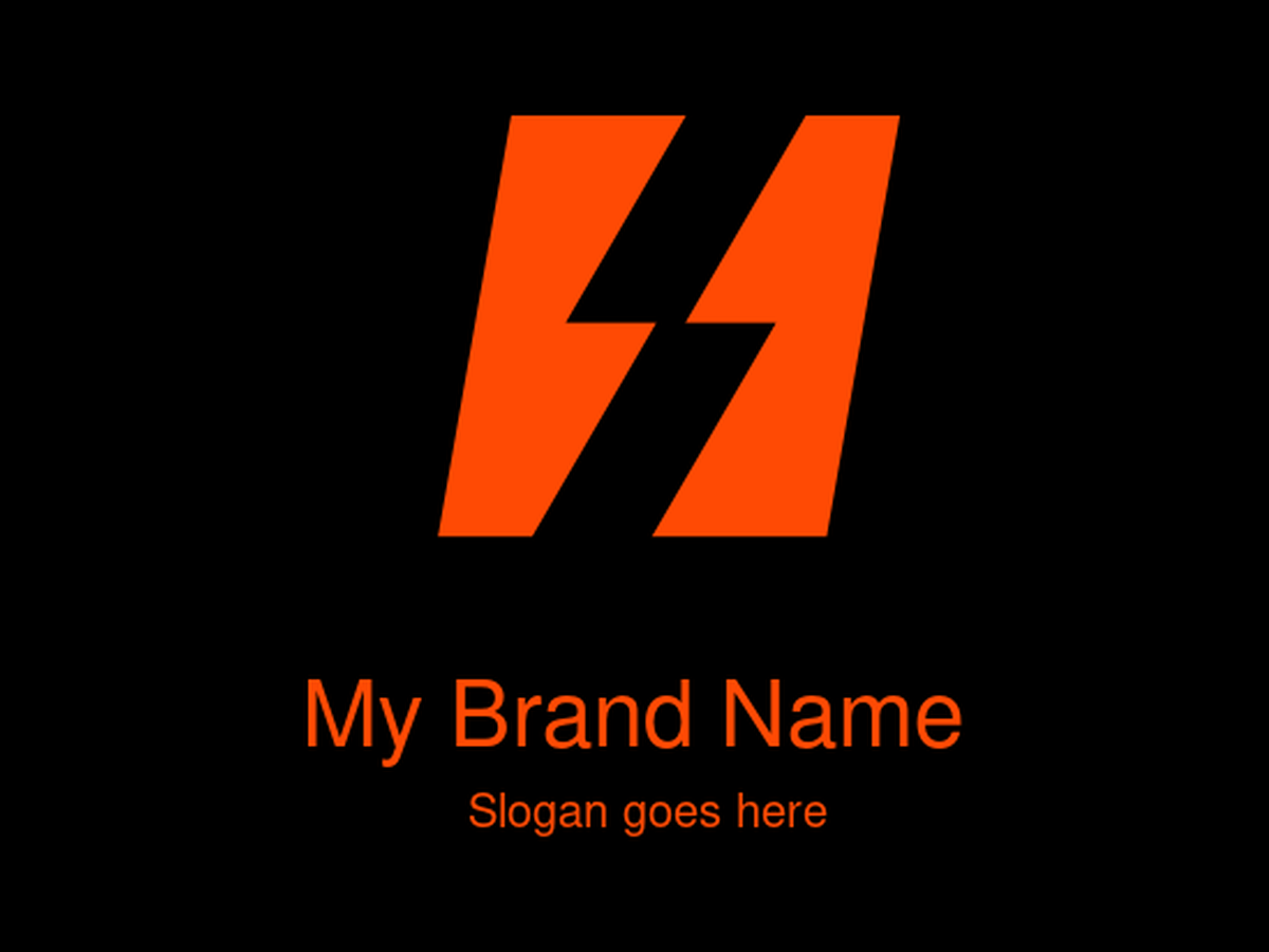 Bold Orange Lightning Bolt Letter H Logo Design for Energy and Technology Brands